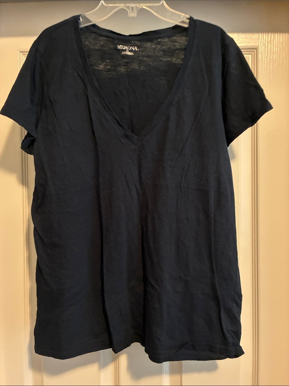 Merona Navy V-Neck Short Sleeve Tee‎